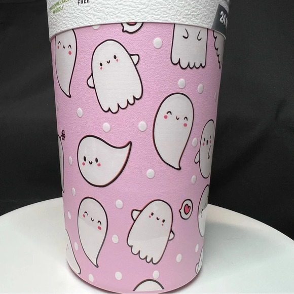HydraPeak 2024 Halloween Pink Blushing Ghost w/ Flower & Heart Stainless Tumbler - Picture 7 of 13